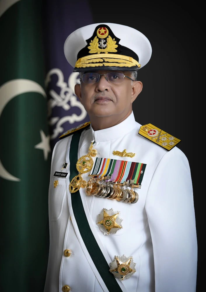 Admiral Naveed Ashraf NI(M) T Bt is serving as the 23rd Chief of the Naval Staff (CNS) since October 2023: (Photo: Pakistan Navy)