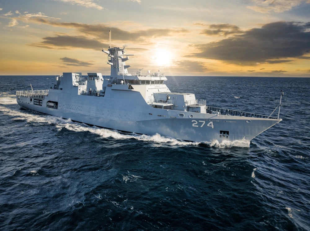 The Pakistan Navy received their latest surface asset, the second OPV 2600 as part of a series of two units, in December 2024. Named PNS Yamama (274), the new patrol vessel follows the first-in-class PNS Hunain which was delivered to the surface fleet in summer 2024. The handover ceremony for the PNS Yamama (271) took place at Damen Shipyards Group’s facilities at Constanta in Romania. (Photo: Damen Shipyards Group)