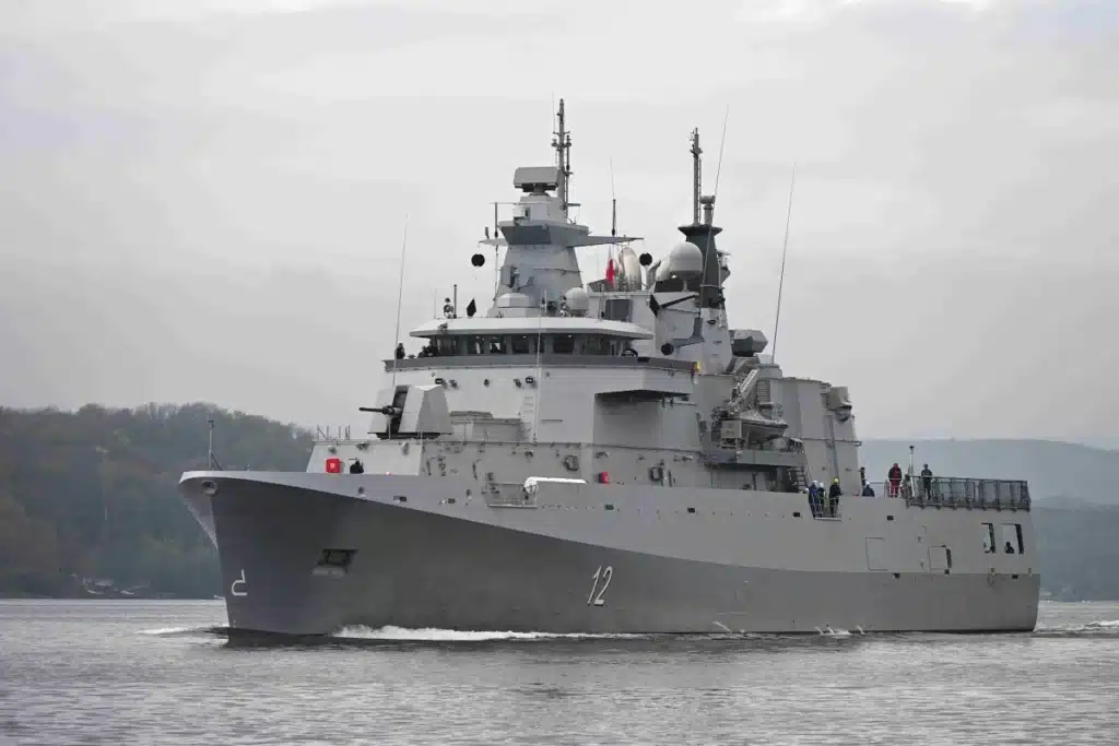 The Multi-Purpose Modular Patrol Vessel Hrabri (12) delivered to the Bulgarian Navy is based on NVL Group’s proven OPV-90 design – an evolution of the smaller 1,650-tonne OPV-80, which serves as the Darussalam class with the Royal Brunei Navy (four units commissioned between 2011 and 2014) and the Arafura class (six units) currently under construction for the Royal Australian Navy. Photo: Ministry of Defence of Bulgaria