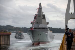 The F-110 frigate is the Spanish Navy’s technoplogically most ambitious new-construction programme currently achieving its next major milestones. In Dececmber 2019, Lockheed Martin signed a contract with Navantia to equip the five new F- 110 (Bonifaz class) multi-mission frigates with the SPY-7 radar and ist International Aegis Fire Control Loop (IAFCL), meaning that Spain continues to be the major Aegis operator in Europe. Photo: Navantia