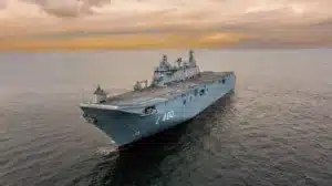 The Turkish Navy’s flagship, the drone carrier-amphibious assault ship TCG Anadolu (L 400) has been ordered in June 2015 and commissioned on 10 April 2023. Photo: Turkish Naval Forces Command