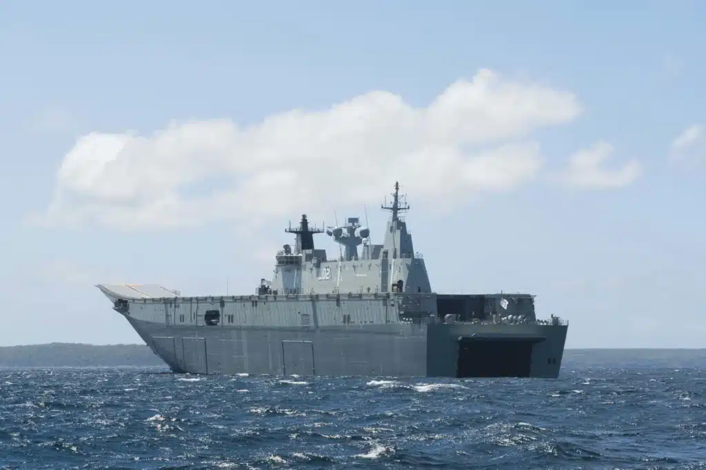 Navantia designed and built two Canberra class landing helicopter dock (LHD) ships for the Royal Australian Navy. (Photos: Royal Australian Navy)